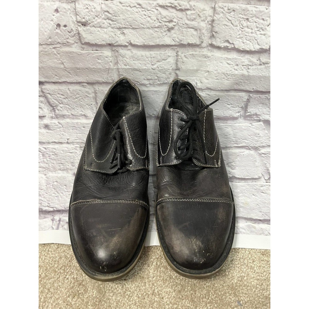 Bed Stu Men Rustic Lace Up Leather Brown Cap Toe Derby Oxford Shoes Size 11